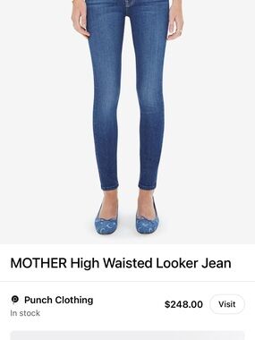 MOTHER The High Waisted Looker Skinny Jeans – Teaming Up Wash – Size 28